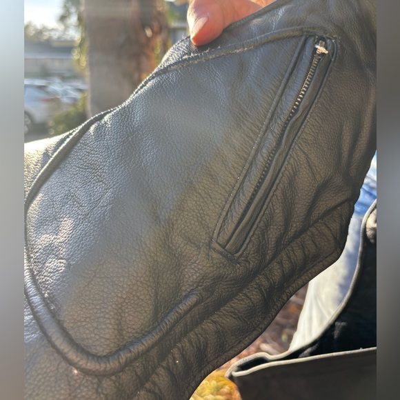 🏍️ Men’s Unik International Deep Pocket Leather Chaps Sz XL - Picture 8 of 10